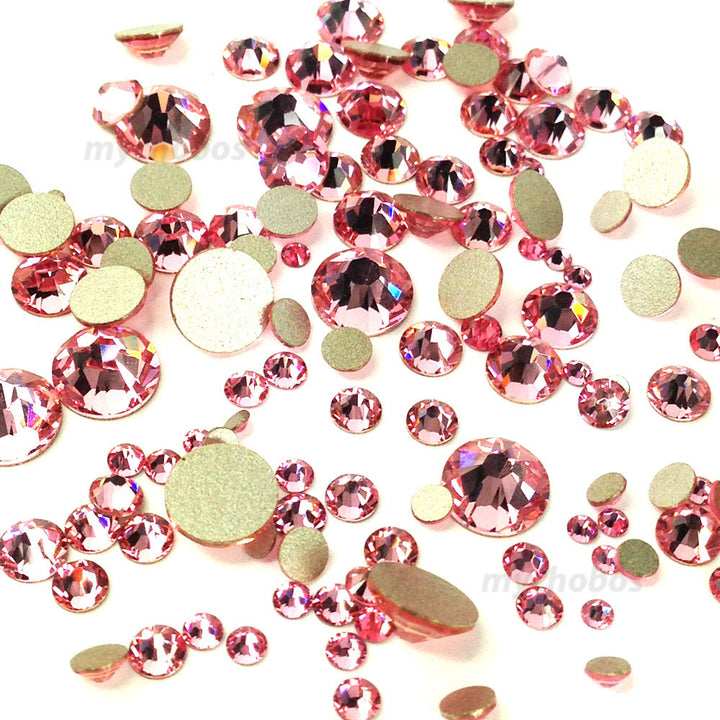 2058 &amp; 2088 Swarovski Flatback No Hotfix Mix Sizes, Light Rose (223)