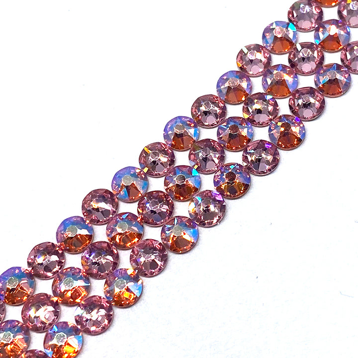 2058 &amp; 2088 Swarovski Flatback No Hotfix, Light Rose Shimmer Combo Mix