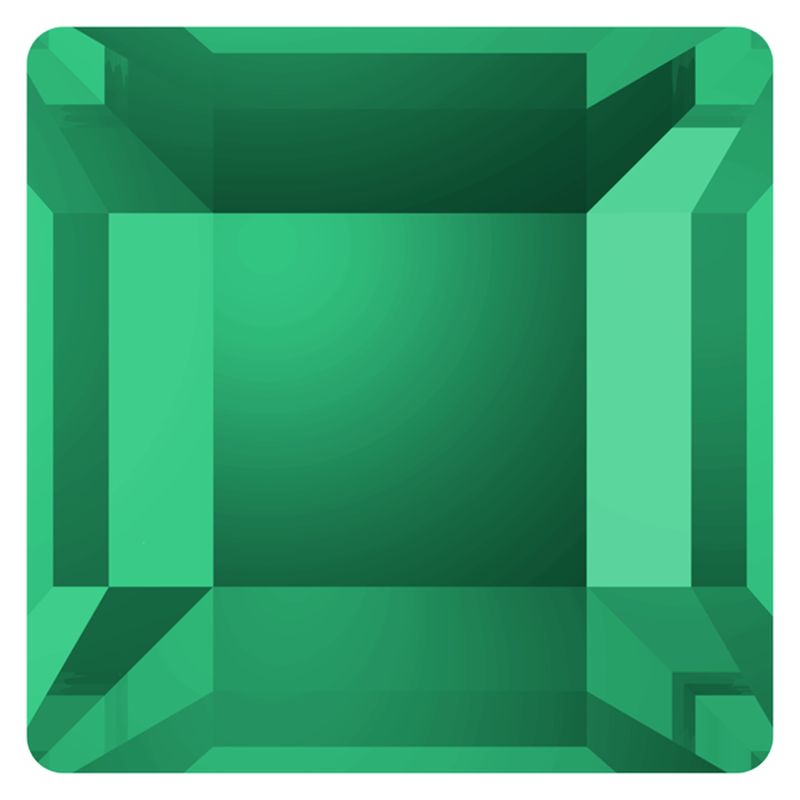 2400 Swarovski Square Flatback No Hotfix, Emerald (205)