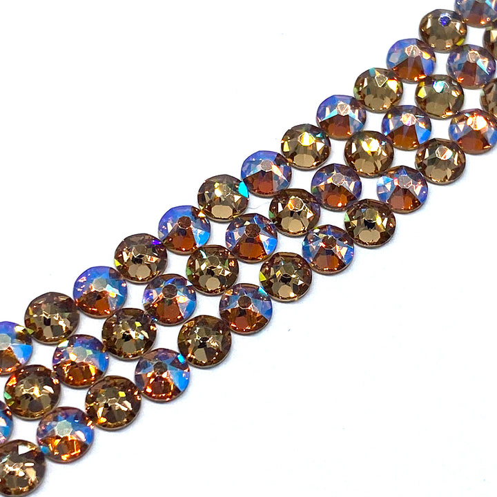 2058 &amp; 2088 Swarovski Flatback No Hotfix, Light Colorado Topaz Shimmer Combo Mix