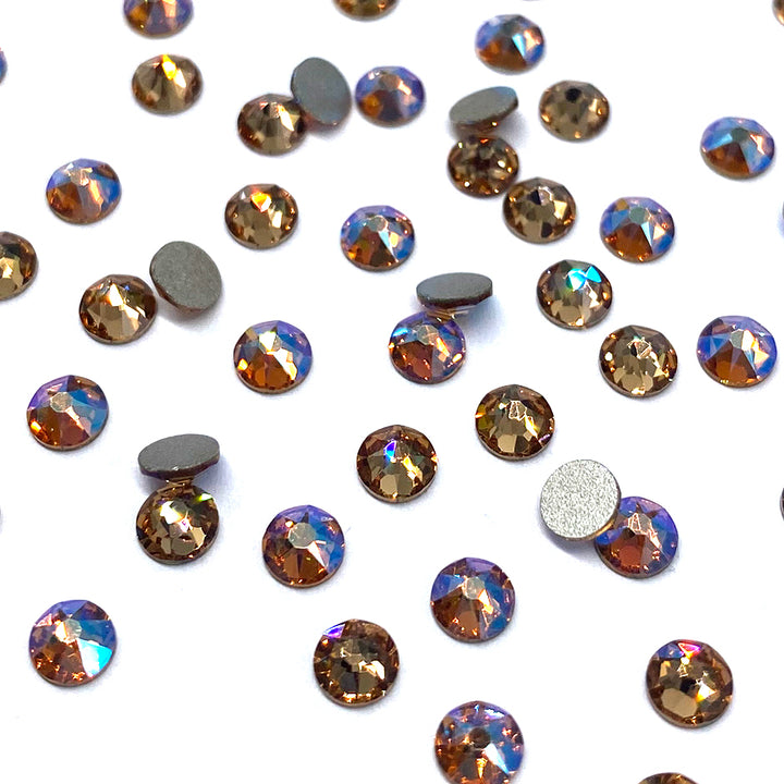 2058 &amp; 2088 Swarovski Flatback No Hotfix, Light Colorado Topaz Shimmer Combo Mix