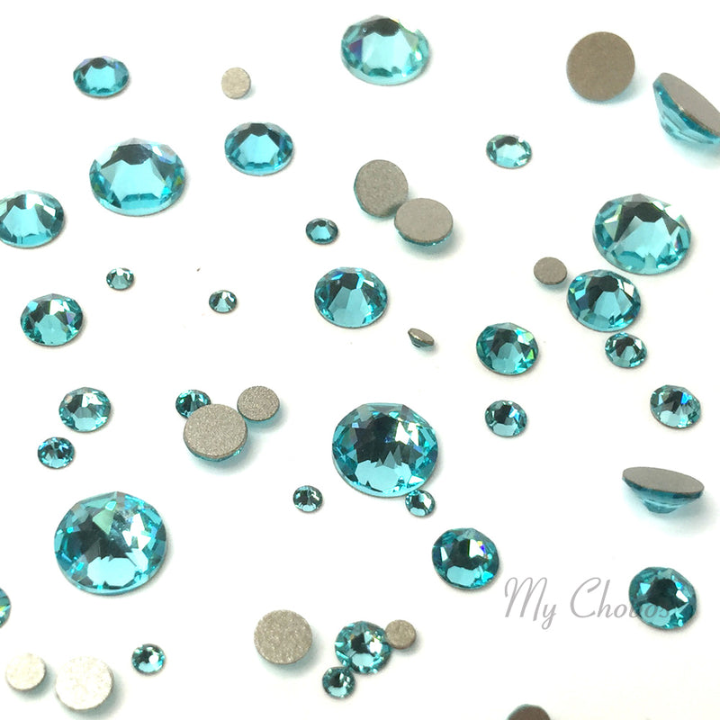 2058 & 2088 Swarovski Flatback No Hotfix Mix Sizes, Light Turquoise (263)