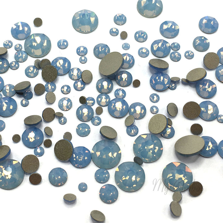 2058 &amp; 2088 Swarovski Flatback No Hotfix Mix Sizes, Air Blue Opal (285)