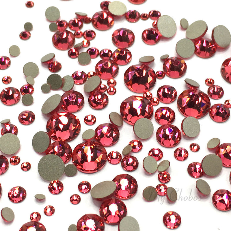 2058 & 2088 Swarovski Flatback No Hotfix Mix Sizes, Indian Pink (289)