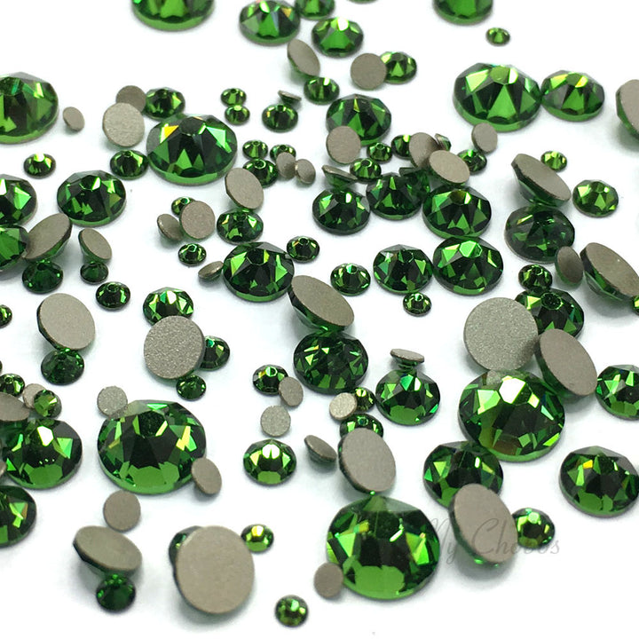2058 &amp; 2088 Swarovski Flatback No Hotfix Mix Sizes, Fern Green (291)