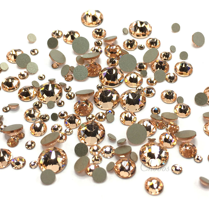 2058 &amp; 2088 Swarovski Flatback No Hotfix Mix Sizes, Light Peach (362)