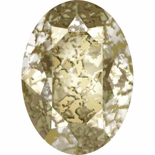 4120 Swarovski Oval Fancy Stones, Crystal Gold Patina  (001 GOLPA)