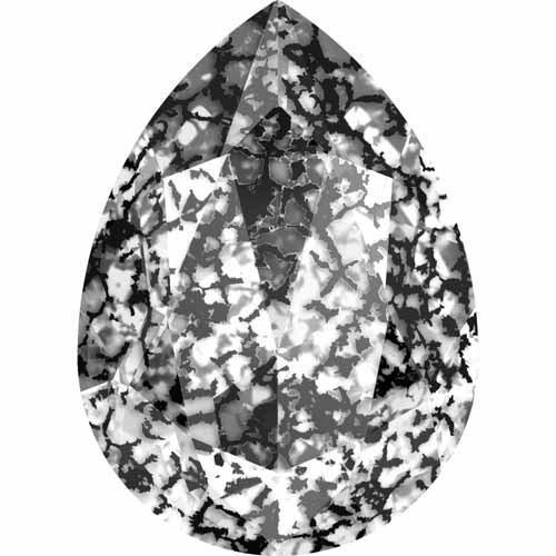 4320 Swarovski Pear Fancy Stones, Crystal Black Patina  (001 BLAPA)
