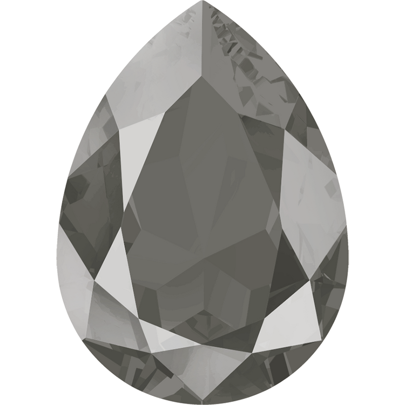 4320 Swarovski Pear Fancy Stones, Crystal Dark Grey Unfoiled (001 L111S)