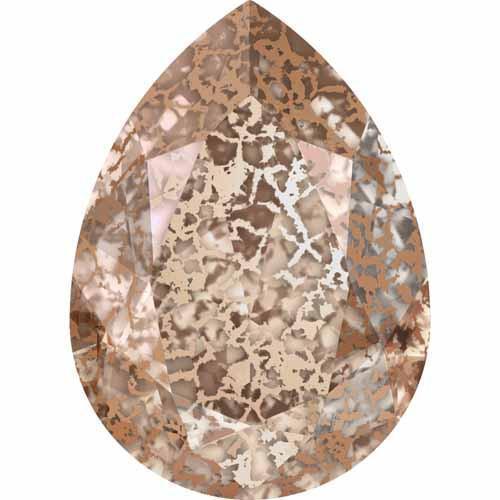 4320 Swarovski Pear Fancy Stones, Crystal Rose Patina  (001 ROSPA)