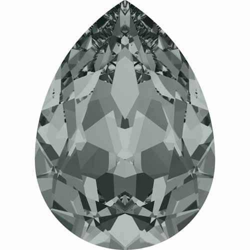 4320 Swarovski Pear Fancy Stones, Black Diamond (215)