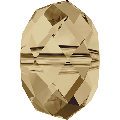 5040 Swarovski Briolette Beads, Crystal Golden Shadow (001 GSHA)