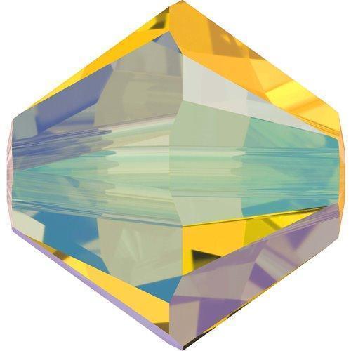 5328 Swarovski Bicone Beads, Light Topaz Shimmer 2x (226 SHIM2)
