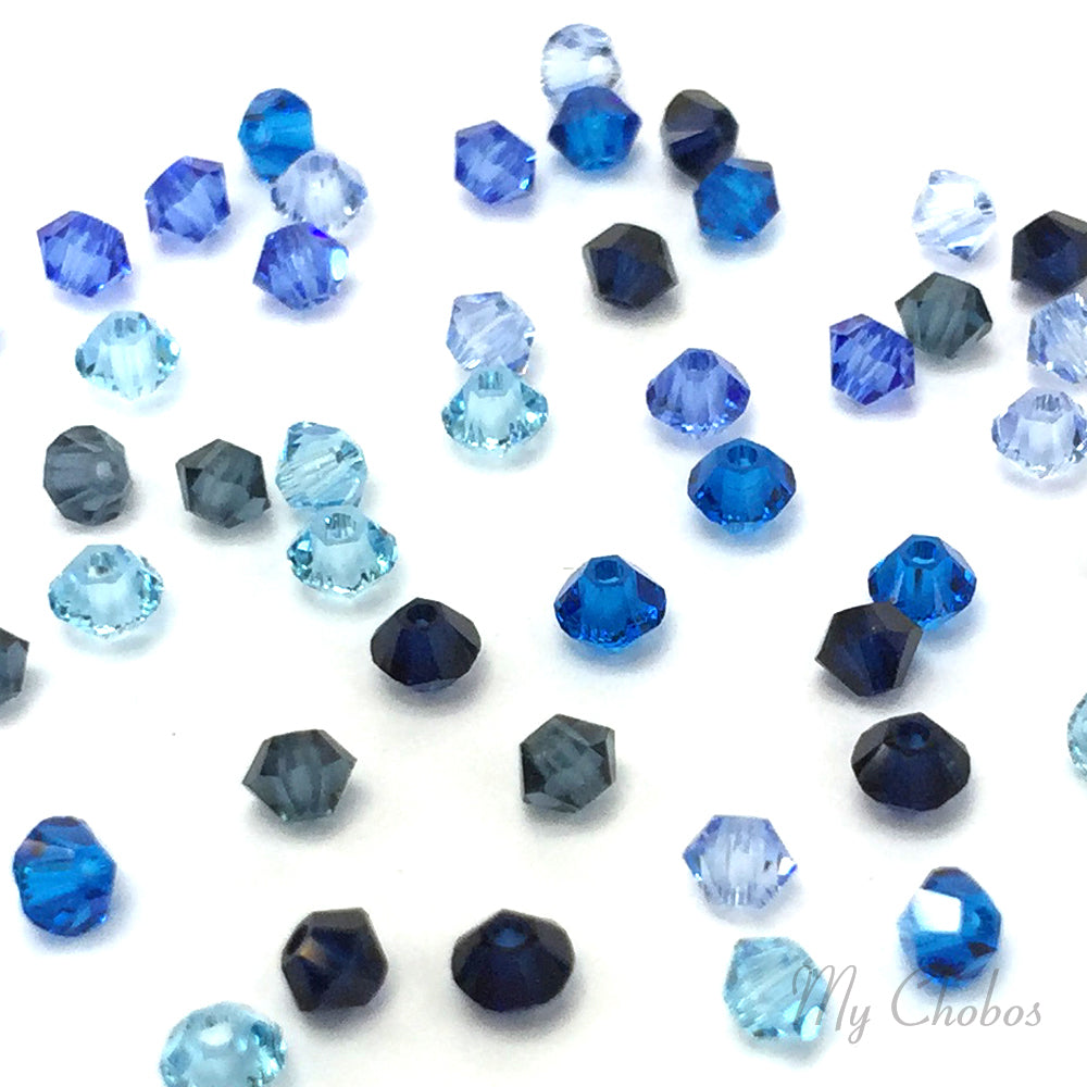 5328 Swarovski Bicone Beads, Blue Mix Colors