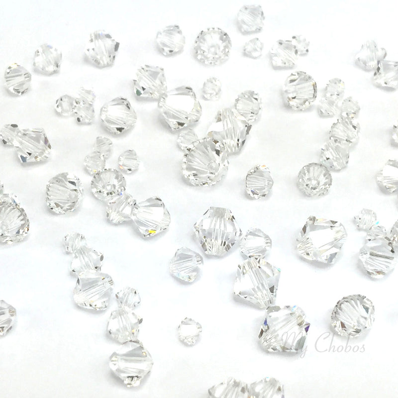 5328 Swarovski Bicone Beads Mix Sizes, Crystal (001)