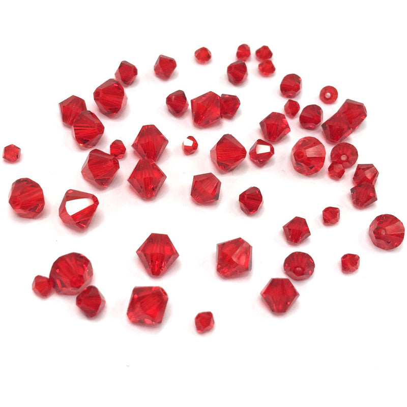 5328 Swarovski Bicone Beads Mix Sizes, Light Siam (227)