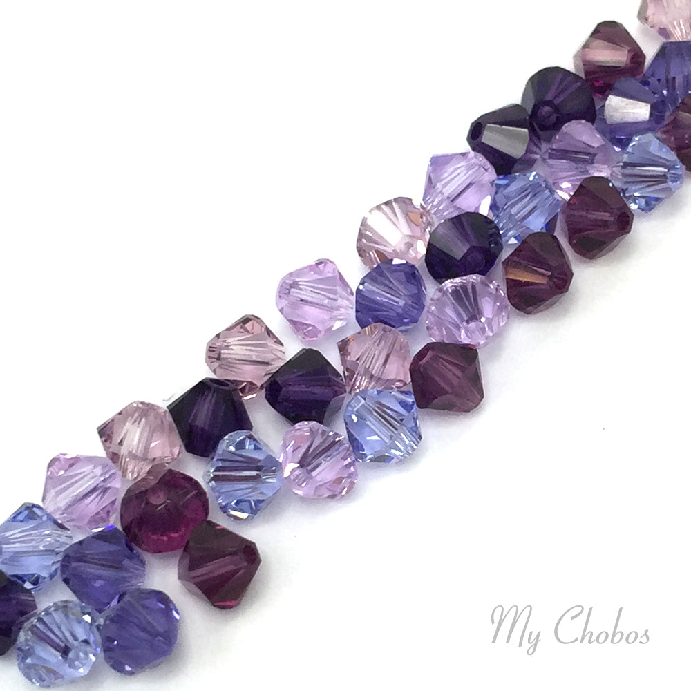 5328 Swarovski Bicone Beads, Purple Mix Colors