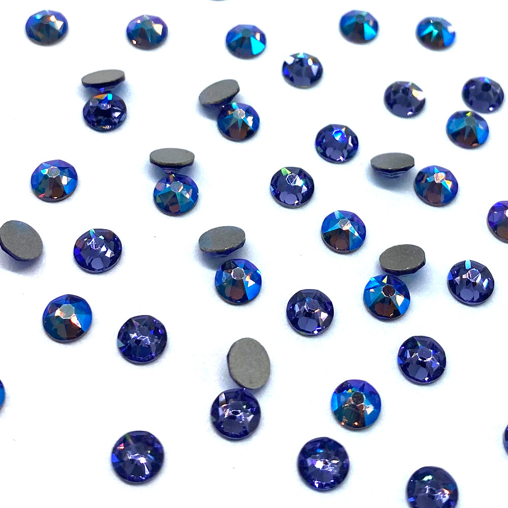 2058 &amp; 2088 Swarovski Flatback No Hotfix, Tanzanite Shimmer Combo Mix