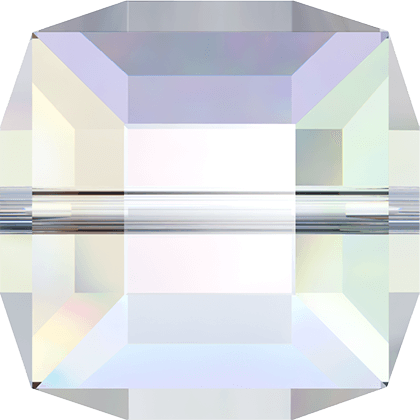 5601 Swarovski Cube Beads, Crystal Aurore Boreale B (001 ABB)