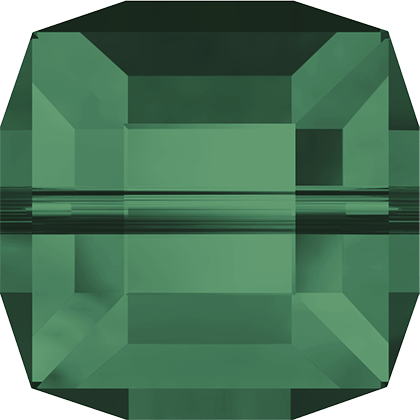5601 Swarovski Cube Beads, Emerald (205)
