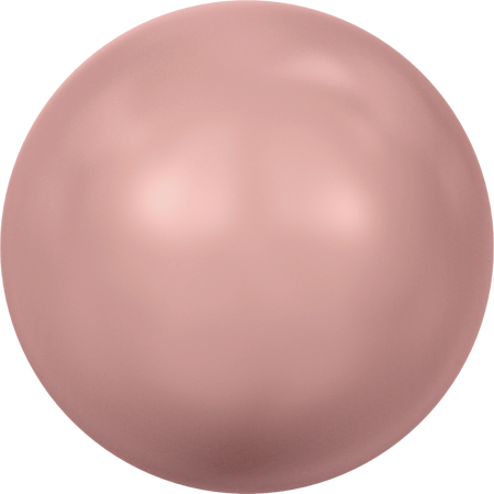 5818 Round Pearls (Half Drilled), Crystal Pink Coral Pearl (001 716)