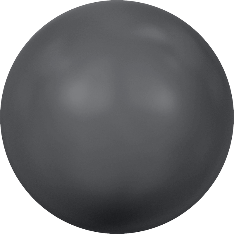 5817 Cabochon Pearls (Half-Drilled), Crystal Iridescent Dark Grey Pearl (001 954)