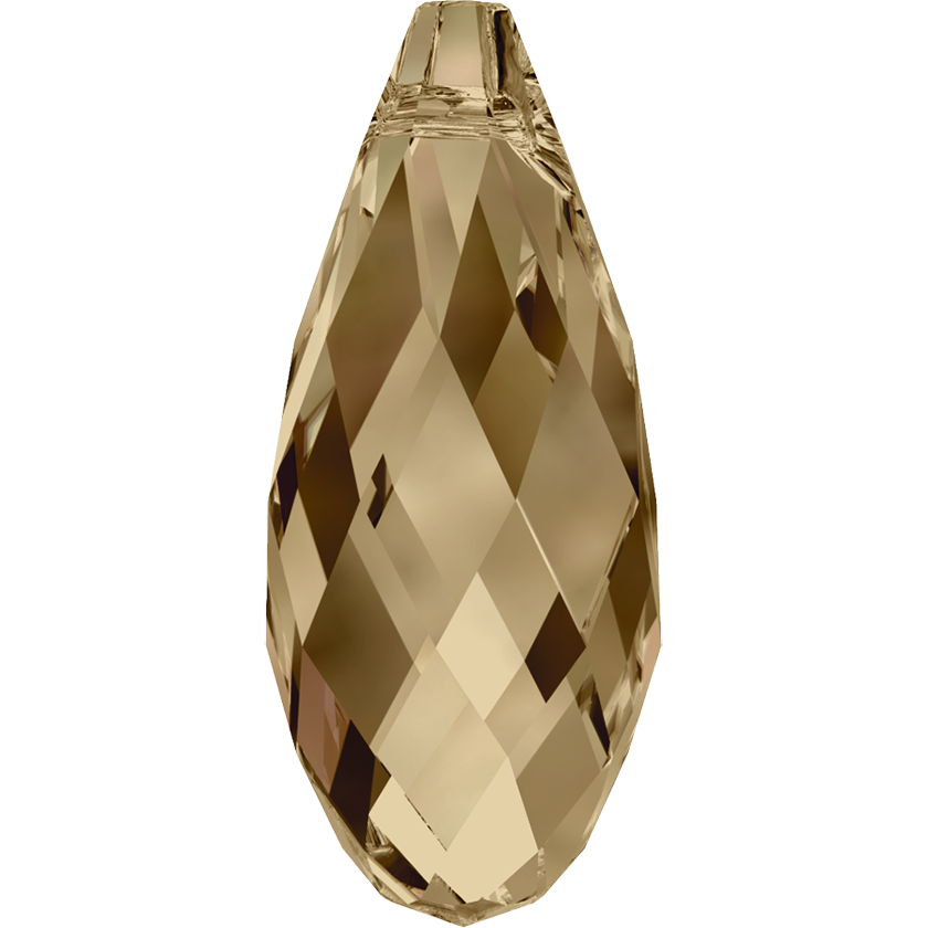 6010 Swarovski Briolette Pendants, Crystal Golden Shadow (001 GSHA)