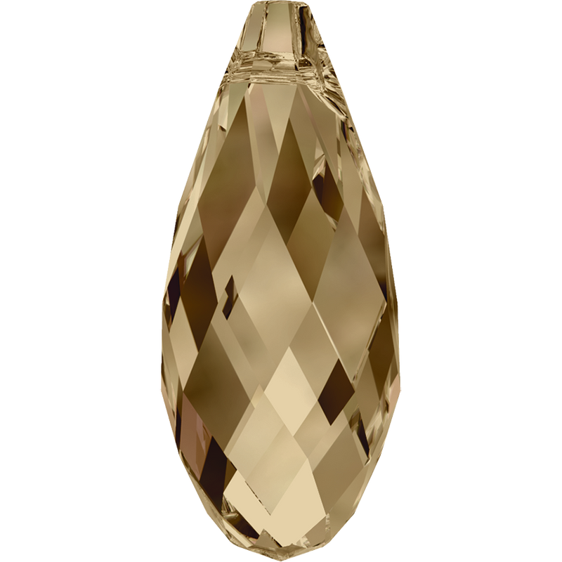 6010 Swarovski Briolette Pendants, Crystal Golden Shadow (001 GSHA)