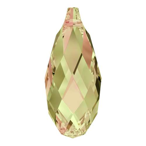 6010 Swarovski Briolette Pendants, Crystal Luminous Green (001 LUMG)