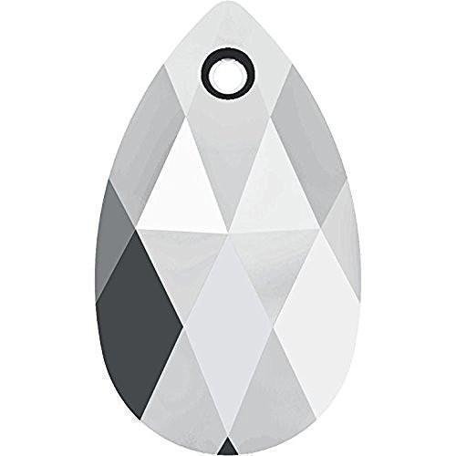 6106 Swarovski Pear-shaped Pendants, Crystal Light Chrome (001 LTCH)