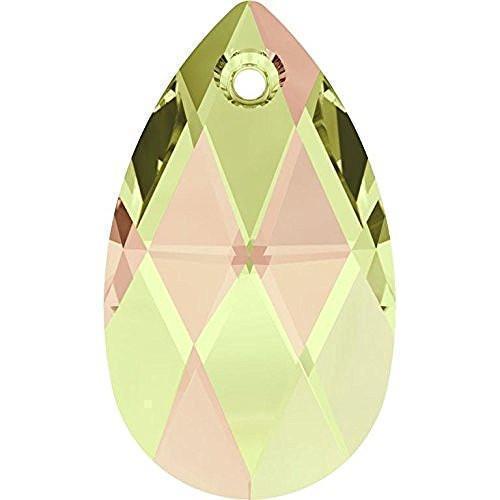 6106 Swarovski Pear-shaped Pendants, Crystal Luminous Green (001 LUMG)