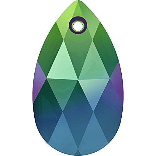 6106 Swarovski Pear-shaped Pendants, Crystal Scarabaeus Green (001 SCGR)