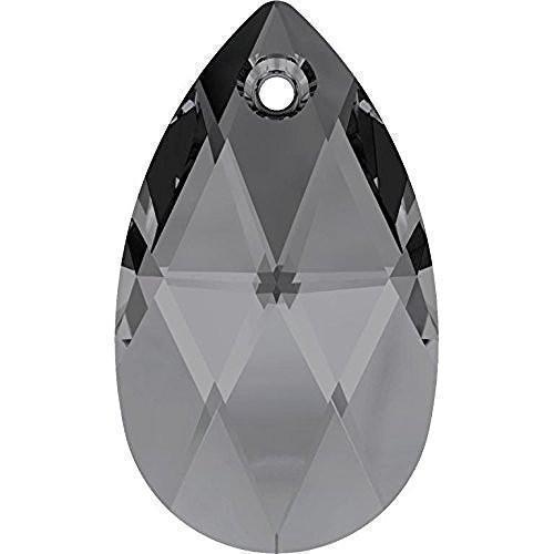 6106 Swarovski Pear-shaped Pendants, Crystal Silver Night (001 SINI)
