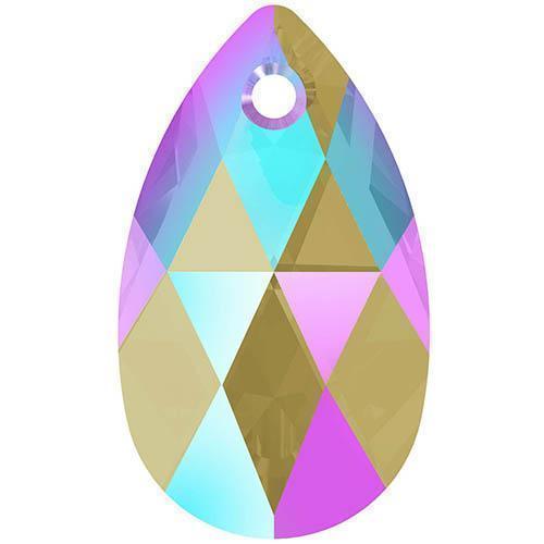 6106 Swarovski Pear-shaped Pendants, Black Diamond Shimmer (215 SHIM)
