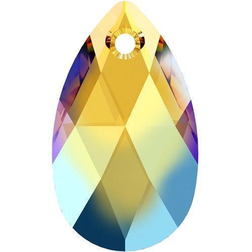 6106 Swarovski Pear-shaped Pendants, Light Topaz Shimmer (226 SHIM)