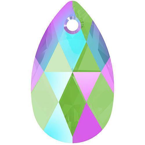 6106 Swarovski Pear-shaped Pendants, Erinite Shimmer (360 SHIM)