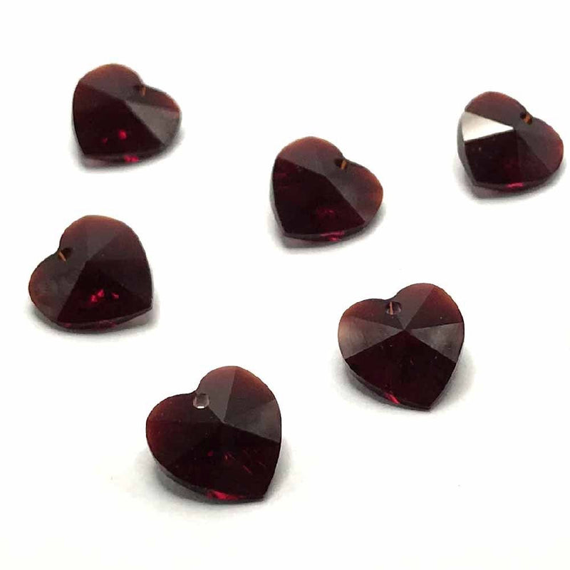 6202 Swarovski Heart Pendants, Garnet (241)