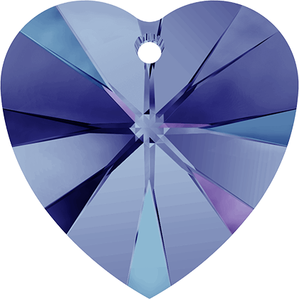 6228 Swarovski XILION Heart Pendants, Crystal Heliotrope (001 HEL)