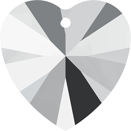 6228 Swarovski XILION Heart Pendants, Crystal Light Chrome (001 LTCH)