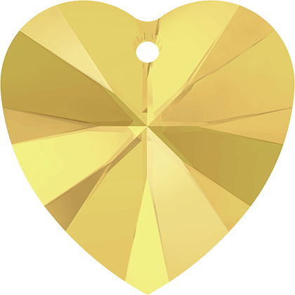 6228 Swarovski XILION Heart Pendants, Crystal Metallic Sunshine (001 METSH)