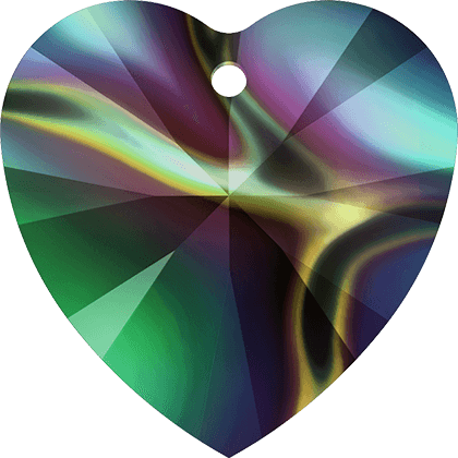 6228 Swarovski XILION Heart Pendants, Crystal Rainbow Dark (001 RABDK)