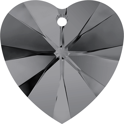 6228 Swarovski XILION Heart Pendants, Crystal Silver Night (001 SINI)