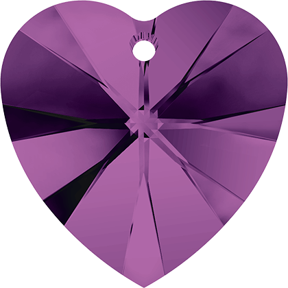 6228 Swarovski XILION Heart Pendants, Amethyst (204)