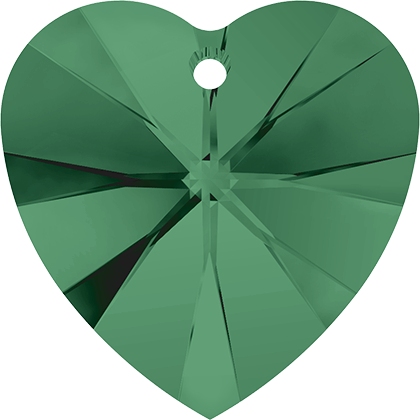 6228 Swarovski XILION Heart Pendants, Emerald (205)