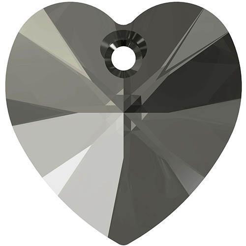 6228 Swarovski XILION Heart Pendants, Black Diamond Shimmer (215 SHIM)