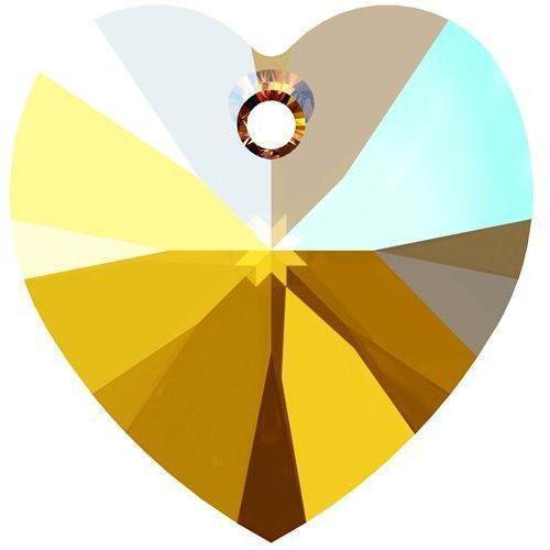 6228 Swarovski XILION Heart Pendants, Light Topaz Shimmer (226 SHIM)