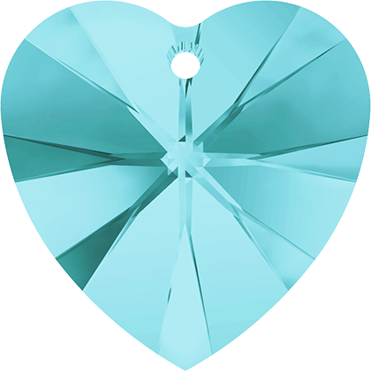 6228 Swarovski XILION Heart Pendants, Light Turquoise (263)