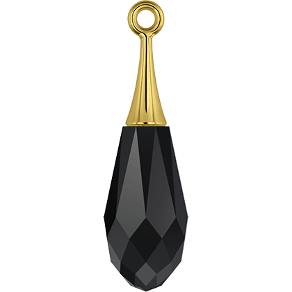 6532 Swarovski Pure Drop (Half Hole) Pendants with Gold Plating Brass Trumpet Cap