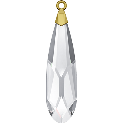 6533 Swarovski Raindrop Pendants with Gold Plating Brass Trumpet Cap