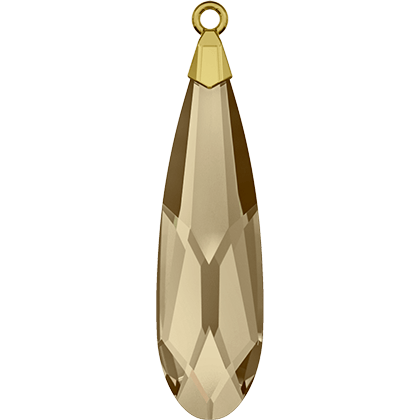 6533 Swarovski Raindrop Pendants with Gold Plating Brass Trumpet Cap